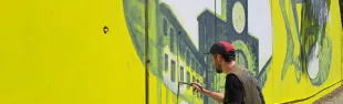 Opera di Street Art a cura di Uovo Studios per il Grand Départ Florence Émilie-Romagne 2024. In corso la realizzazione al sottopassaggio de “I Veroni” – Pontassieve