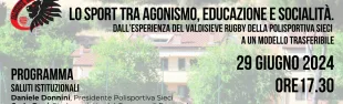 Tavola rotonda. Lo sport tra agonismo, educazione e socialità. Dall’esperienza del Valdisieve Rugby della Polisportiva Sieci a un modello trasferibile