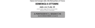 Elezioni del Consiglio della Città Metropolitana di Firenze, domenica 6 ottobre 2024