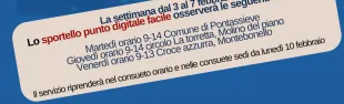 Chiusura temporanea, dal 3 al 7 febbraio 2025, di alcuni Punti Digitali Facili