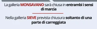 Chiusura della Galleria Monsavano e chiusura soltanto parziale Galleria Sieve
