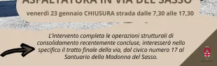 Lavori di asfaltatura in via del Sasso. Pontassieve 23/01/2026