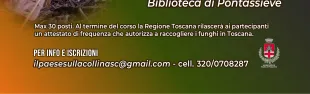 Corso conoscere i funghi. Pontassieve 15-22 ottobre 2026