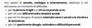 Attivo a Pontassieve lo sportello gratuito di ascolto e sostegno psicologico