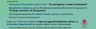 L’art. 3 e il ruolo delle madri costituenti. Pontassieve 23/10/2026