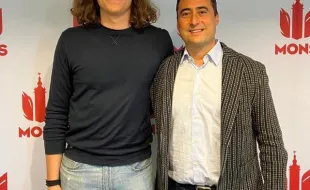 La Consulta dei giovani di Pontassieve e il Comune di Pontassieve a Mons (Belgio). In foto Neri Bartolozzi e Mattia Canestri
