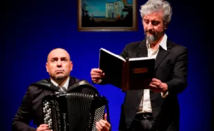 Pontassieve, 12 aprile 2025. Le nozze di Antigone con Ascanio Celestini accompagnato da Gianluca Casadei alla fisarmonica