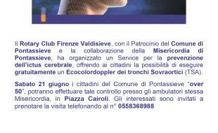 Prevenzione ictus cerebrale. Pontassieve 21 giugno 2025