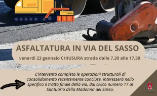 Lavori di asfaltatura in via del Sasso. Pontassieve 23/01/2026