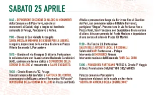 25 aprile 2026 festa di Liberazione in Valdisieve