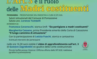 L’art. 3 e il ruolo delle madri costituenti. Pontassieve 23/10/2026