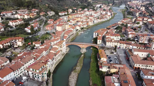 Foto aerea dei comuni di Pontassieve e Pelalo 