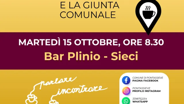 Un caffè con il Sindaco. Bar Plinio , martedì 15 ottobre 2024