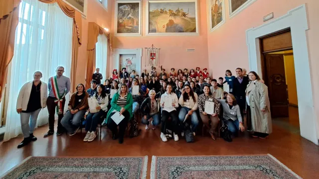 Un gruppo di studenti dell’isola greca di Chios ospiti dei coetanei dell’Istituto Balducci di Pontassieve