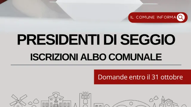 Presidenti di Seggio: iscrizioni nell’albo comunale