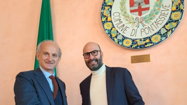 Nuovo polo agroalimentare con frantoio. In foto Lamberto Frescobaldi e Carlo Boni