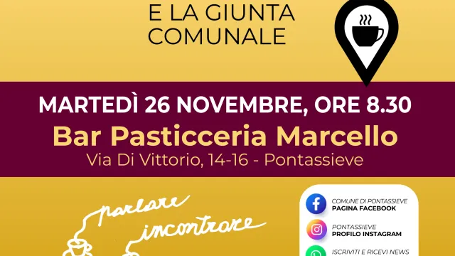 Un caffè con il Sindaco. Bar Pasticceria Marcello, Pontassieve. Martedì 26 novembre 2024