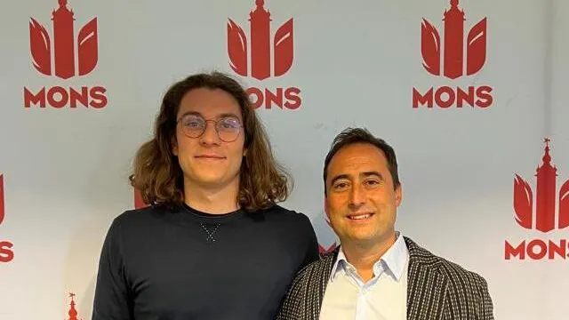 La Consulta dei giovani di Pontassieve e il Comune di Pontassieve a Mons (Belgio). In foto Neri Bartolozzi e Mattia Canestri