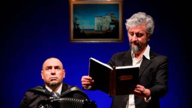 Pontassieve, 12 aprile 2025. Le nozze di Antigone con Ascanio Celestini accompagnato da Gianluca Casadei alla fisarmonica
