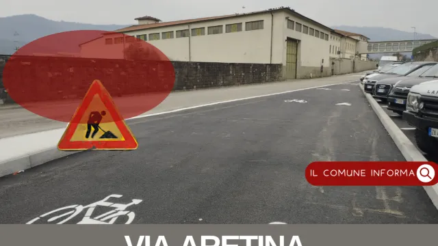 Lavori in via aretina in coincidenza del Parco della Rimembranza