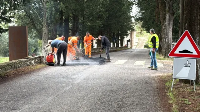 Sicurezza stradale dossi rallentatori al Castello del Trebbio. Pontassieve 26/09/2025