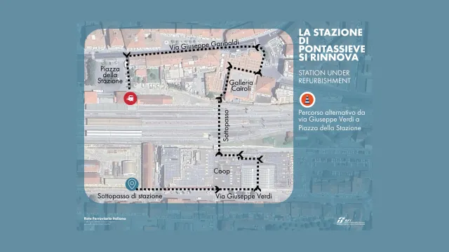 RFI: chiusura del sottopassaggio della stazione di Pontassieve.