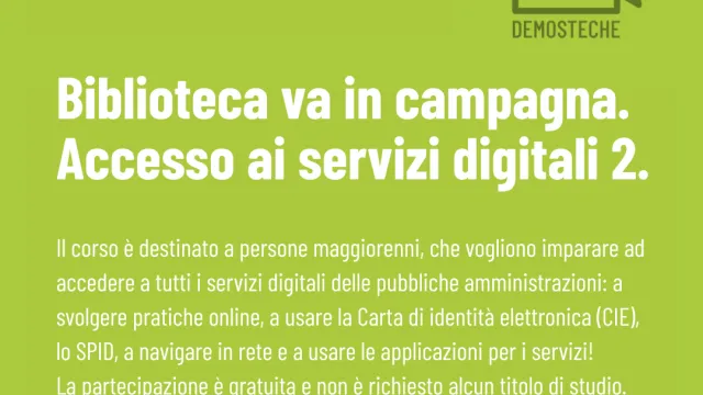 "Biblioteca va in campagna, Accesso ai servizi digitali 2"