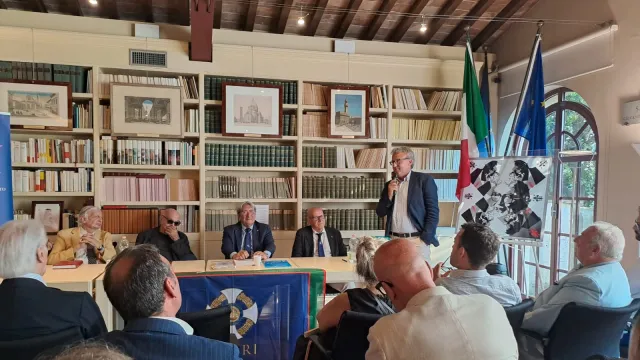 Il Presidente del Consiglio comunale Leonardo Ceccarelli al simposio per gli 80 anni della Repubblica Italiana
