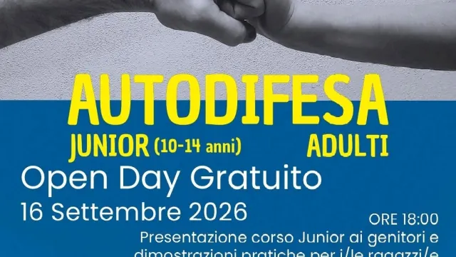Open day corso Autodifesa per ragazzi e adulti. Pontassieve 16/09/2026