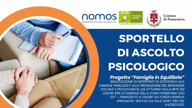 Attivo a Pontassieve lo sportello gratuito di ascolto e sostegno psicologico