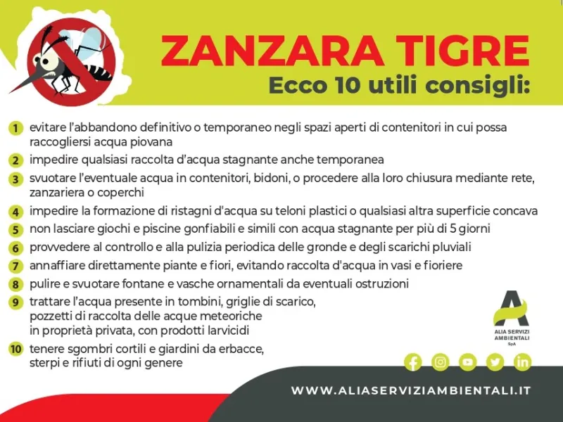 Campagna di sensibilizzazione contro la proliferazione della zanzara tigre
