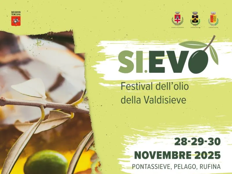 Locandina SI.EVO il Festival dell'Olio che unisce la Valdisieve. Pontassieve 28-30 novembre 2025