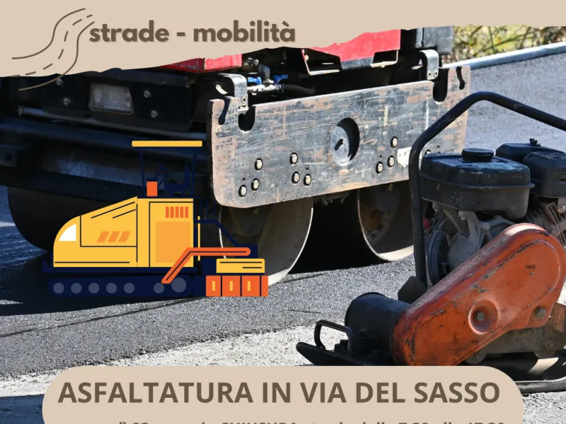 Lavori di asfaltatura in via del Sasso. Pontassieve 23/01/2026