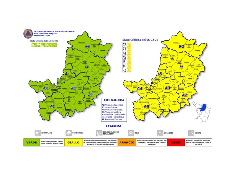 Allerta meteo 06 febbraio 2026