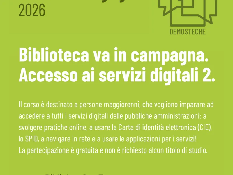 "Biblioteca va in campagna, Accesso ai servizi digitali 2"
