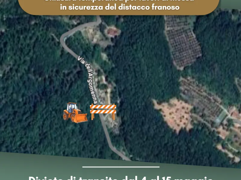 Pontassieve, 4 -15 maggio 2026 divieto di transito in via Argomenna