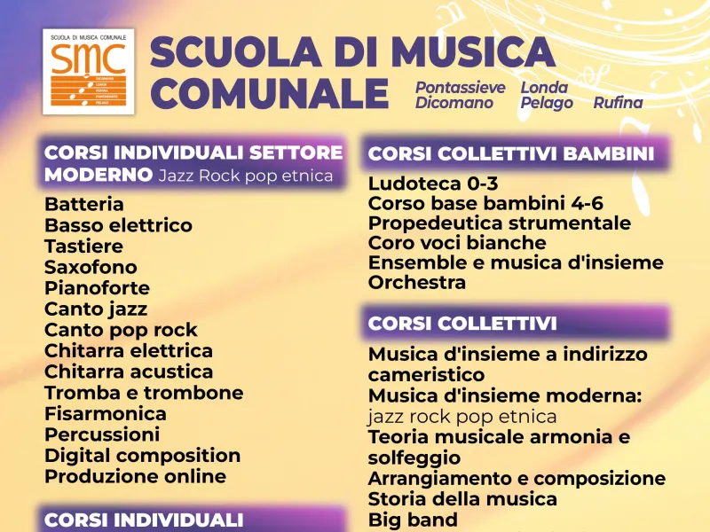 Elenco corsi scuola di musica