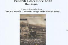 Franco Tucci e il vecchio Borgo della Sieci di sotto. Sala delle Eroine del Comune di Pontassieve, venerdì 2/12/2022 