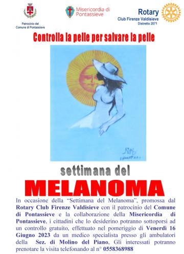Settimana del melanoma. Pontassieve 16 giugno 2023